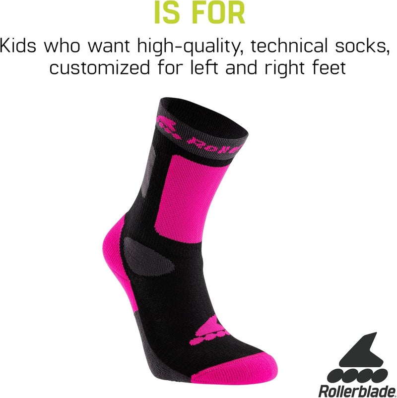 ROLLERBLADE boys Kids Socks, Black and Green - Image 3